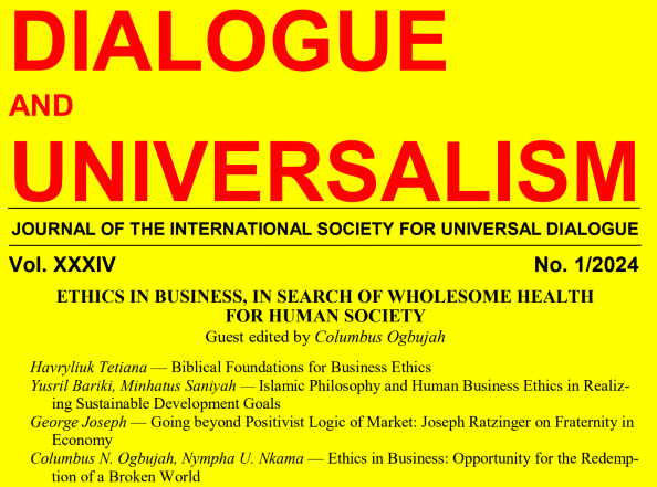 Cover of the Dialogue and Universalism journal, volume 34, 2024